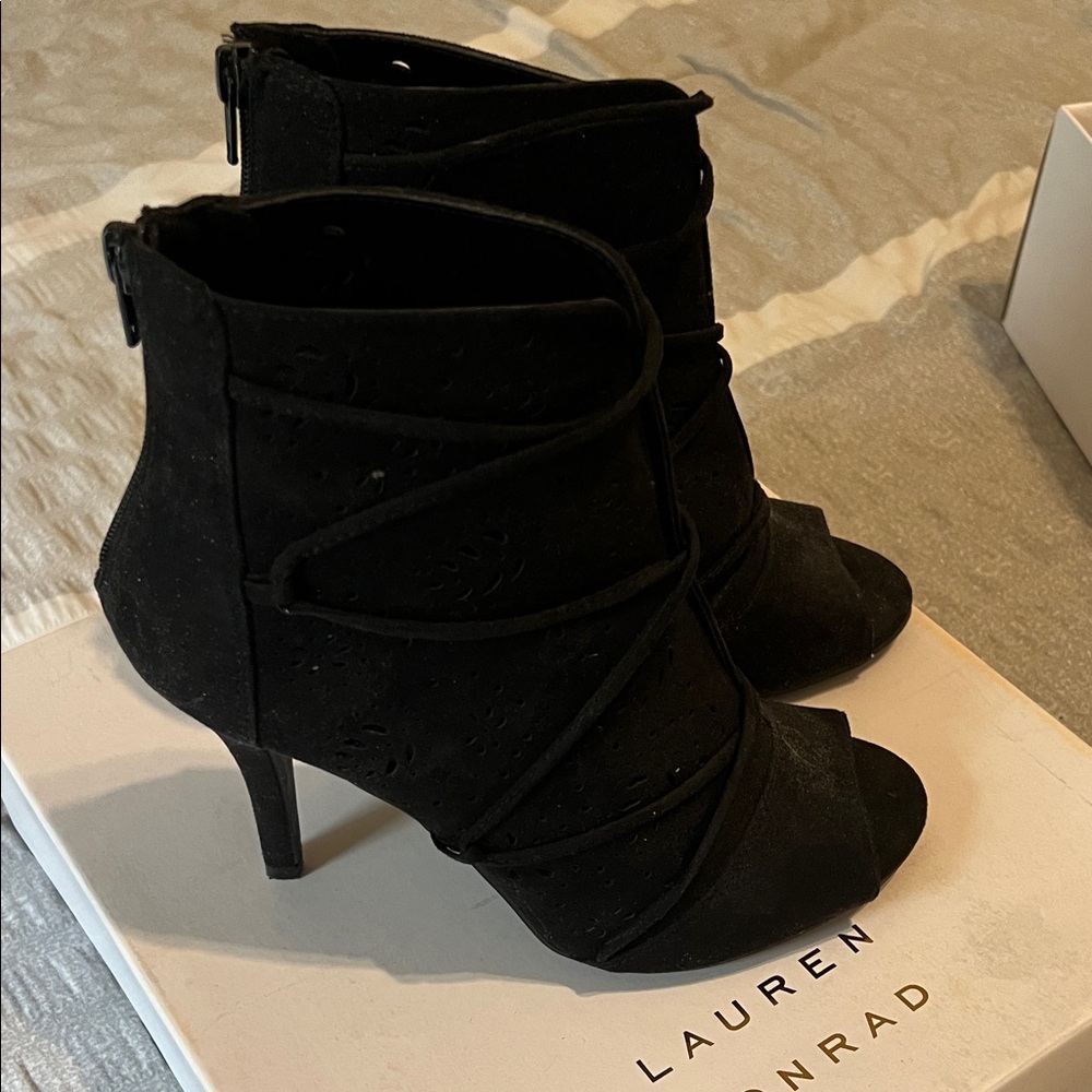LC Lauren Conrad Black Heeled Boots
